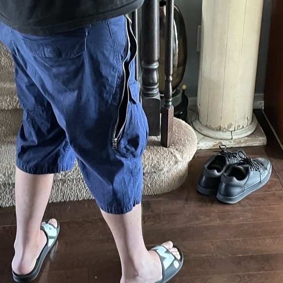 CRAZY DOUBLE ZIPPER ARMANI EXCHANGE A/X RIPSTOP SURF STYLE CARGO SHORTS SIZE 34W - Picture 5 of 13